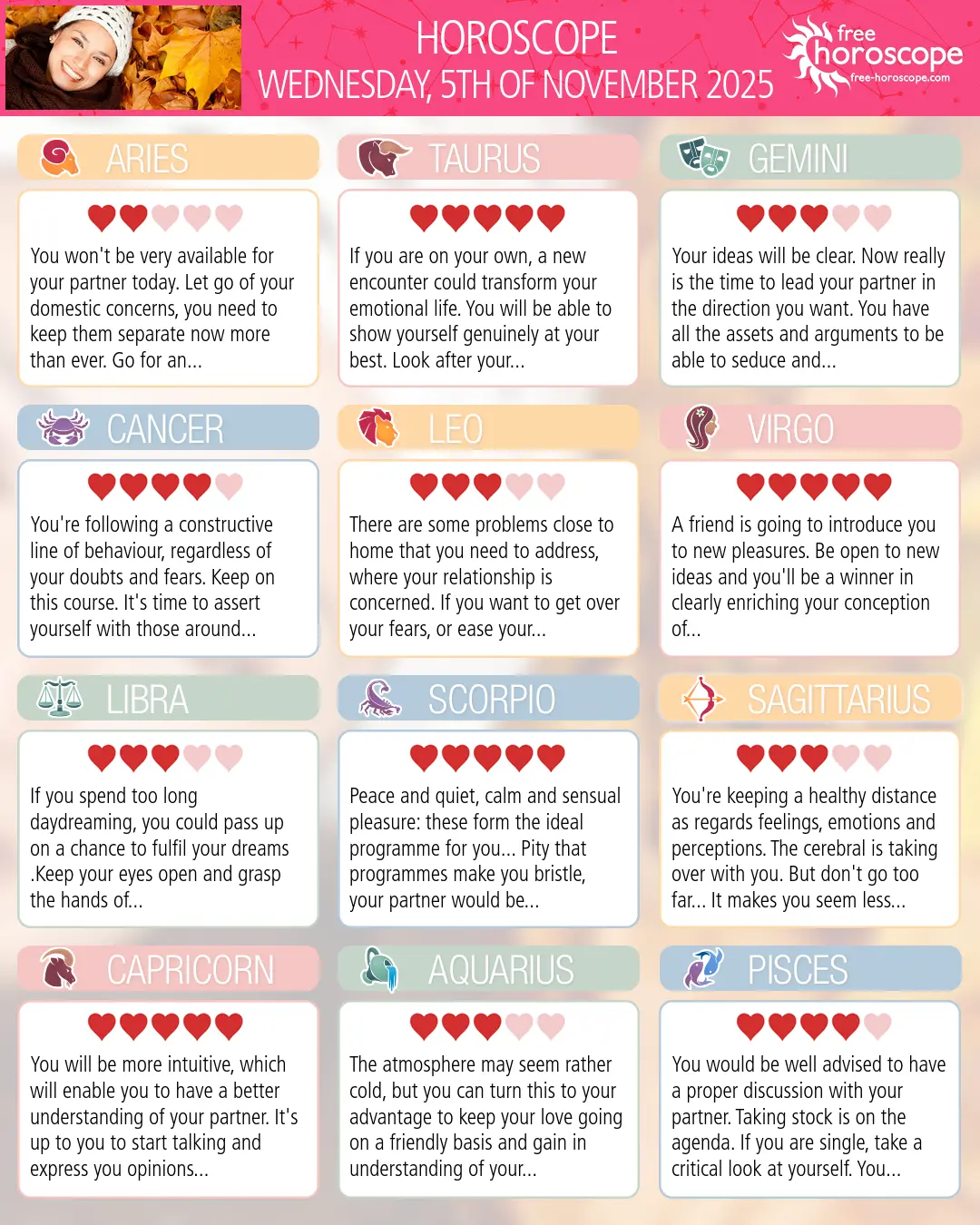 Horoscope for Wednesday, November 5, 2025