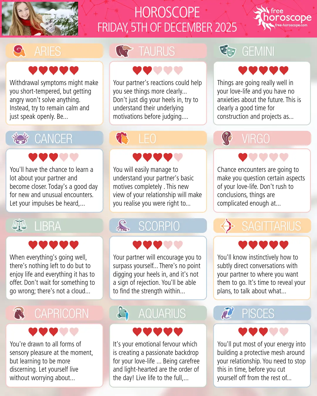 Horoscope for Friday, December 5, 2025